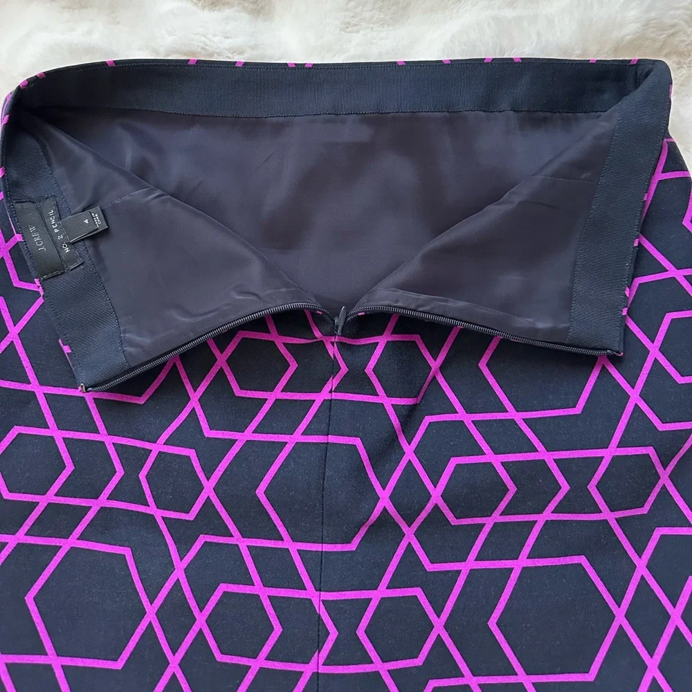 Elegant J. Crew Wool+Silk Geometric Print Pencil Skirt - 4 (S,M)